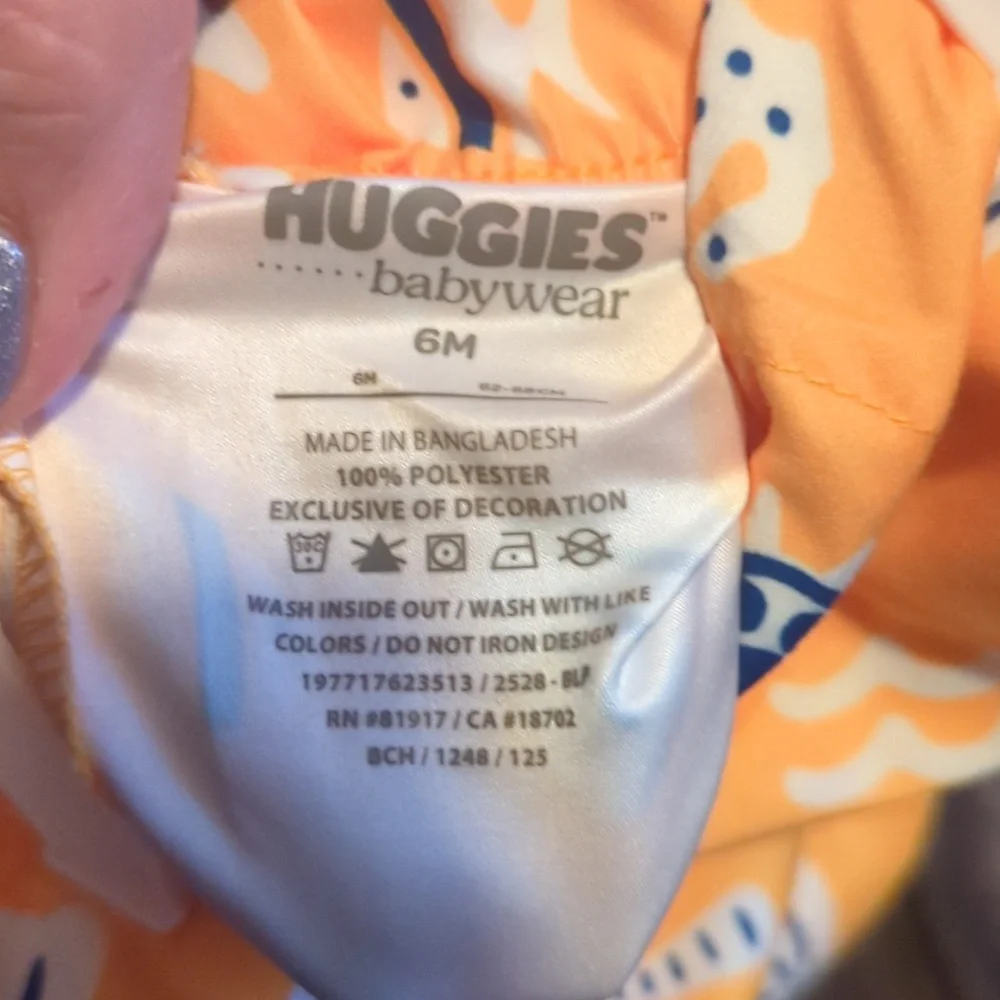 HUGGIES Babywear Hooded Swim Shirt and Shorts Set 6M NWT